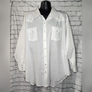 Ely Cattleman Tall Man Pearl Snap Long‎ Sleeve Western Shirt 20x35